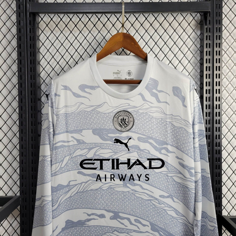 Camisa Manchester City Ed Especial Manga comprida 24/25 - Versão Torcedor