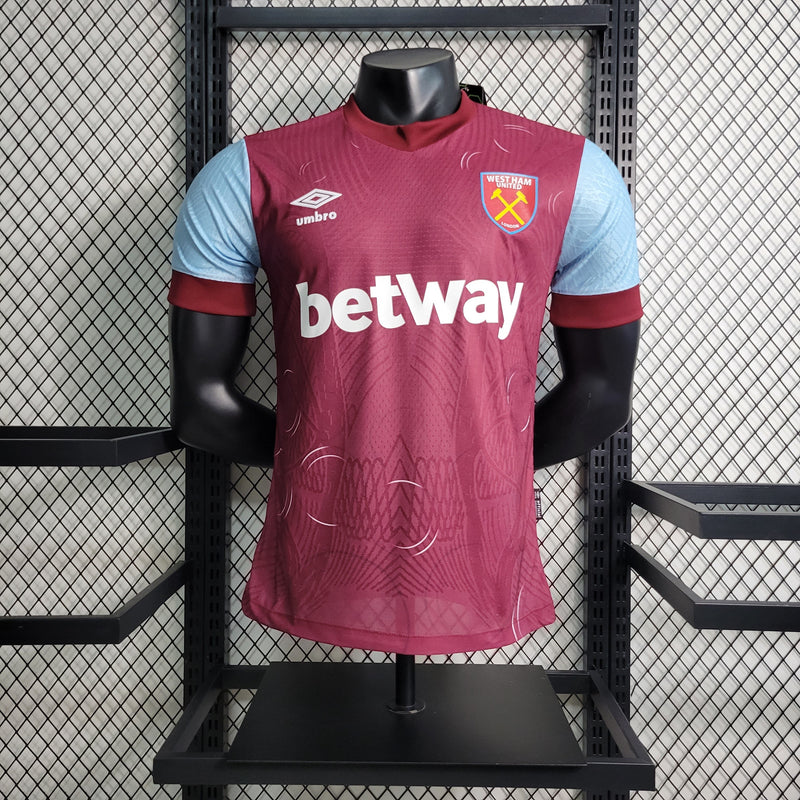 Camisa West Ham Home 23/24 - Umbro Jogador Masculino