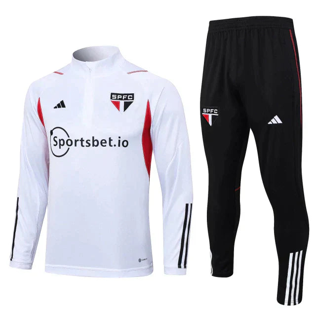 Conjunto de Treino São Paulo 2023 Branco/Preto