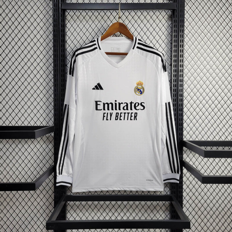 Camisa Real Madrid Home Manga comprida 24/25 - Adidas Torcedor Masculina